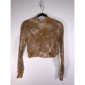 Wild Fable Waffle Weave Yellow and Tan Thermal Knit Set - M